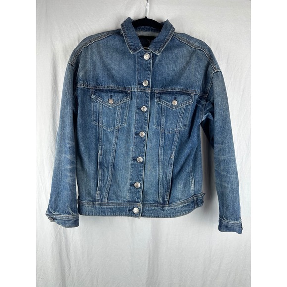 American Eagle Outfitters Jackets & Blazers - American Eagle Outfitters Womens Denim Jacket‎ Size XS Blue Cotton Distressed
